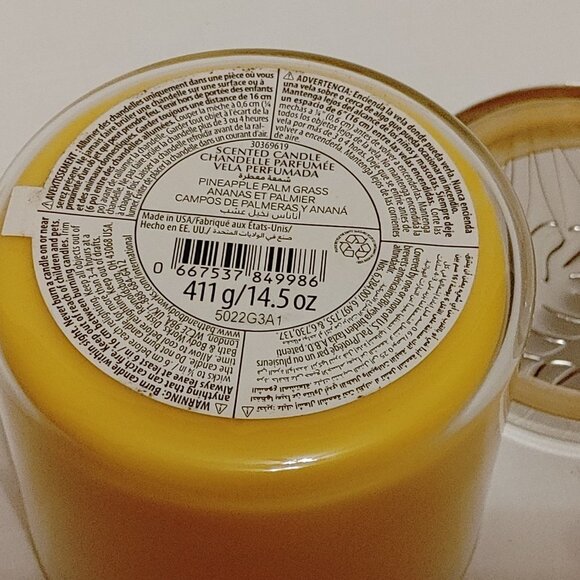 Bath and Body Works Pineapple Palm Grass Three Wick Candle BNIP - Picture 4 of 4